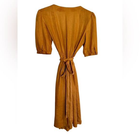 Voir Made By Sanyo | Vintage Pleated Dress | Mustard Yellow | S - Picture 7 of 8